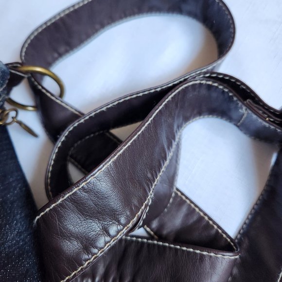 Denim/ Leather Crossbody Bag - Picture 14 of 16